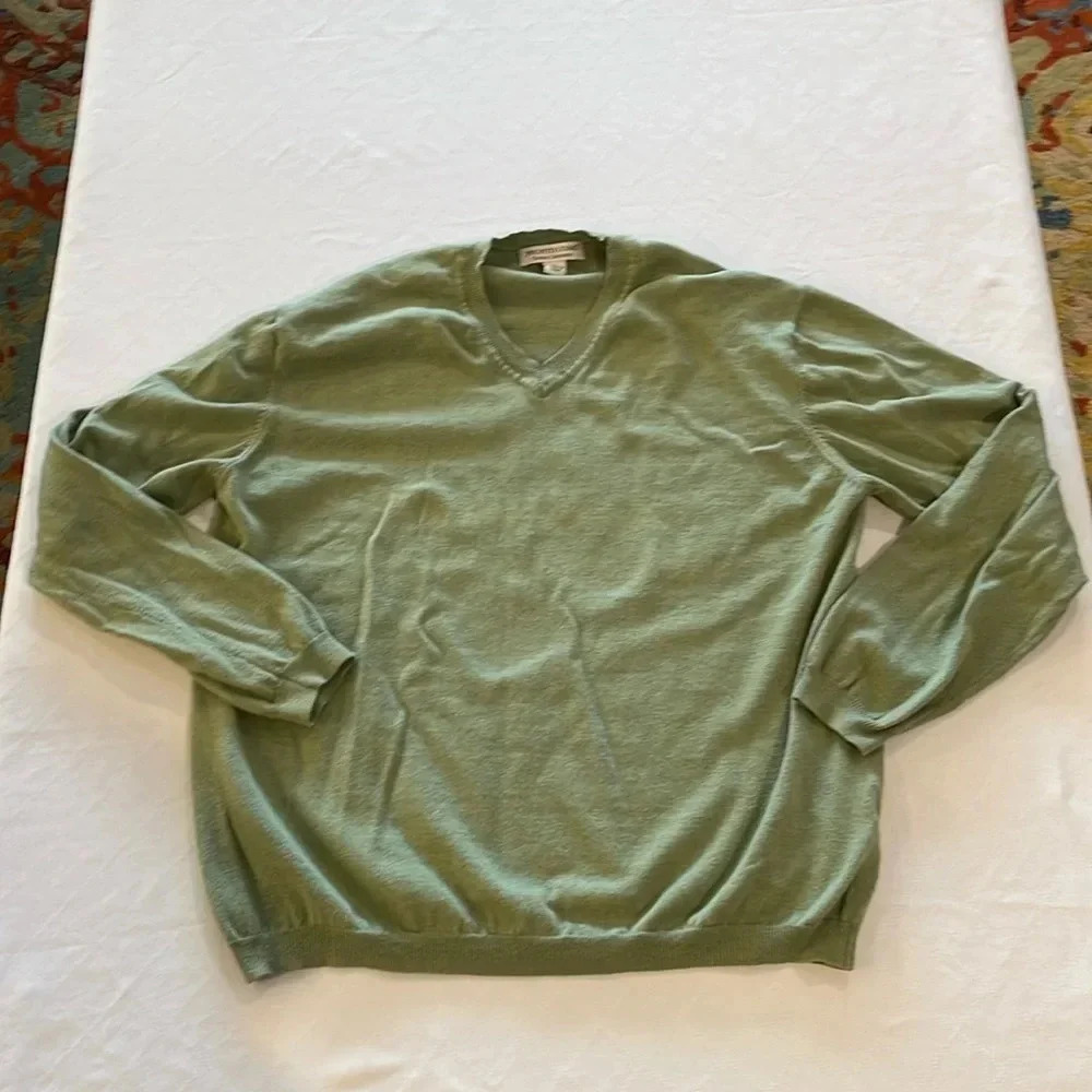 Pronto Uomo men’s cotton cashmere v neck sweater‎ XL EUC